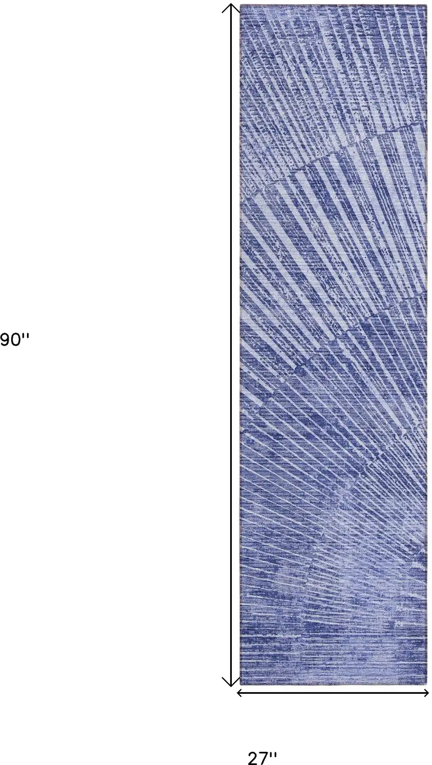 Navy Blue Abstract Washable Non Skid Indoor Outdoor Runner Rug Photo 3
