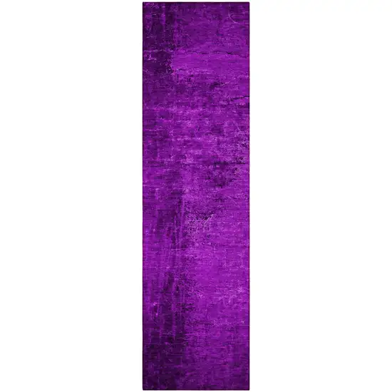 8' Runner Purple Abstract Washable Non Skid Indoor Outdoor Runner Rug Photo 5