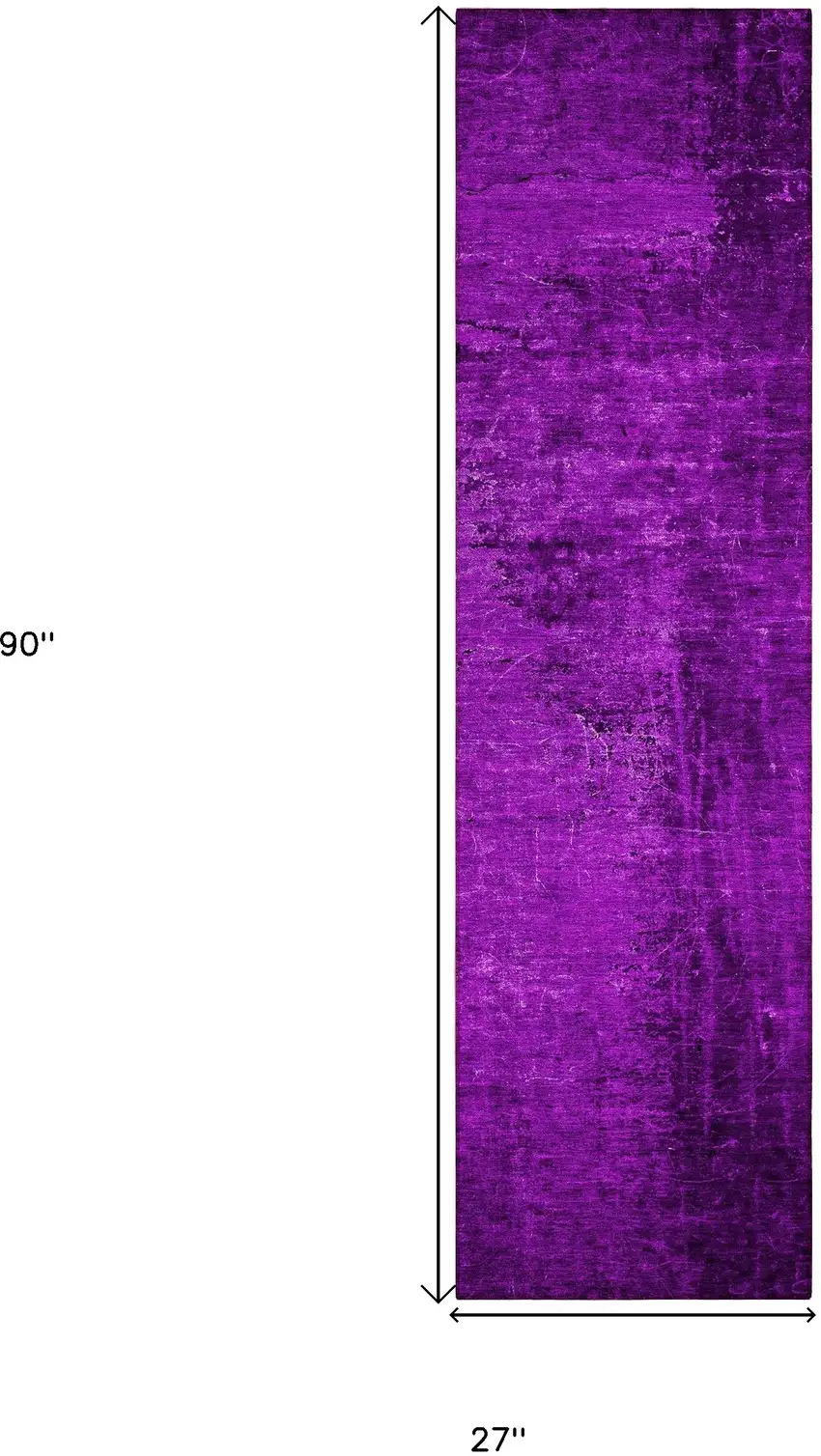8' Runner Purple Abstract Washable Non Skid Indoor Outdoor Runner Rug Photo 3