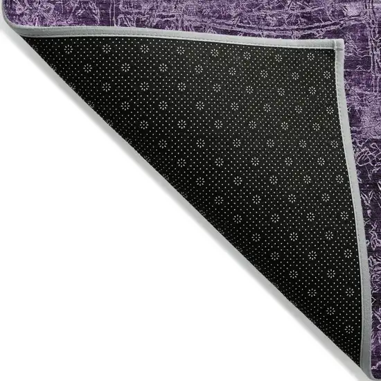 Purple Abstract Washable Non Skid Indoor Outdoor Runner Rug Photo 5
