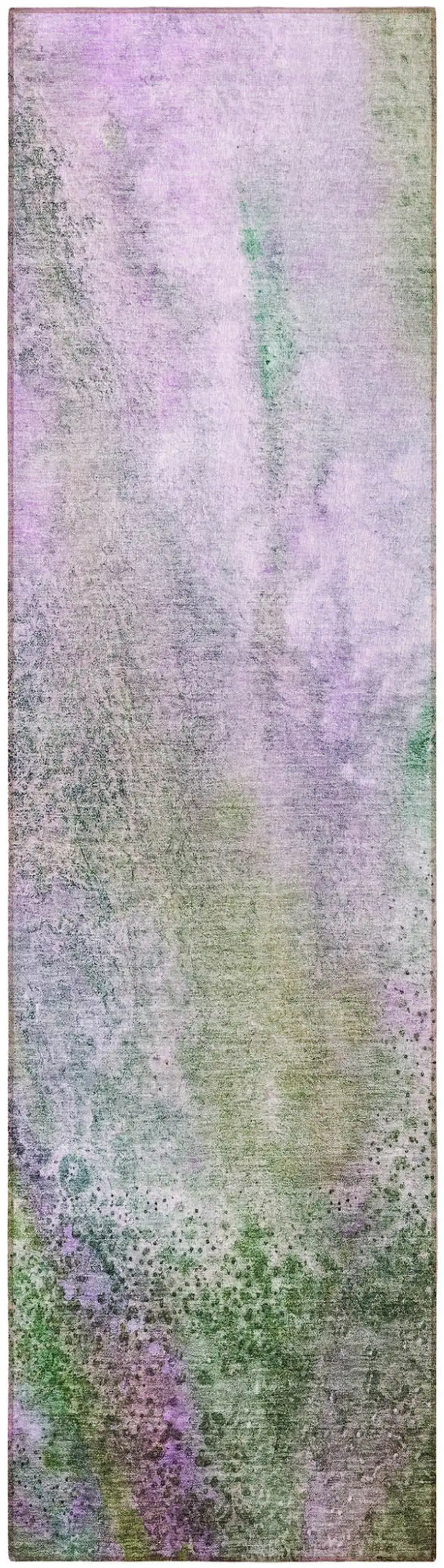8' Runner Purple Abstract Washable Non Skid Indoor Outdoor Runner Rug Photo 4