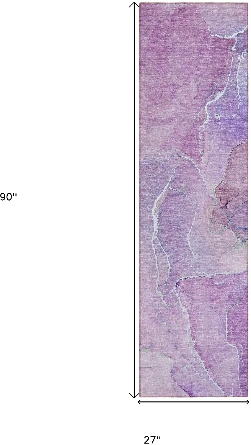 Purple Abstract Washable Non Skid Indoor Outdoor Runner Rug Photo 3