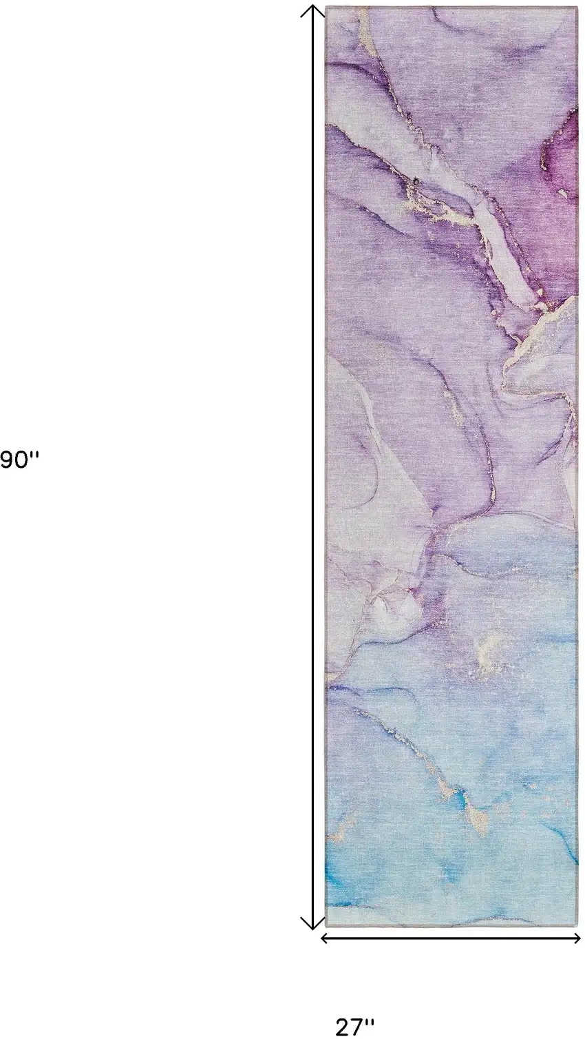 Purple Abstract Washable Non Skid Indoor Outdoor Runner Rug Photo 3