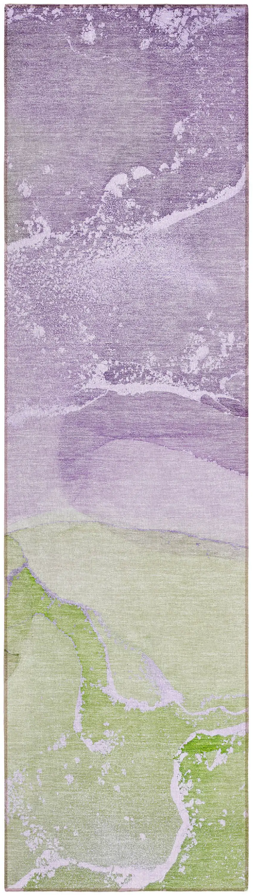 Purple Abstract Washable Non Skid Indoor Outdoor Runner Rug Photo 2