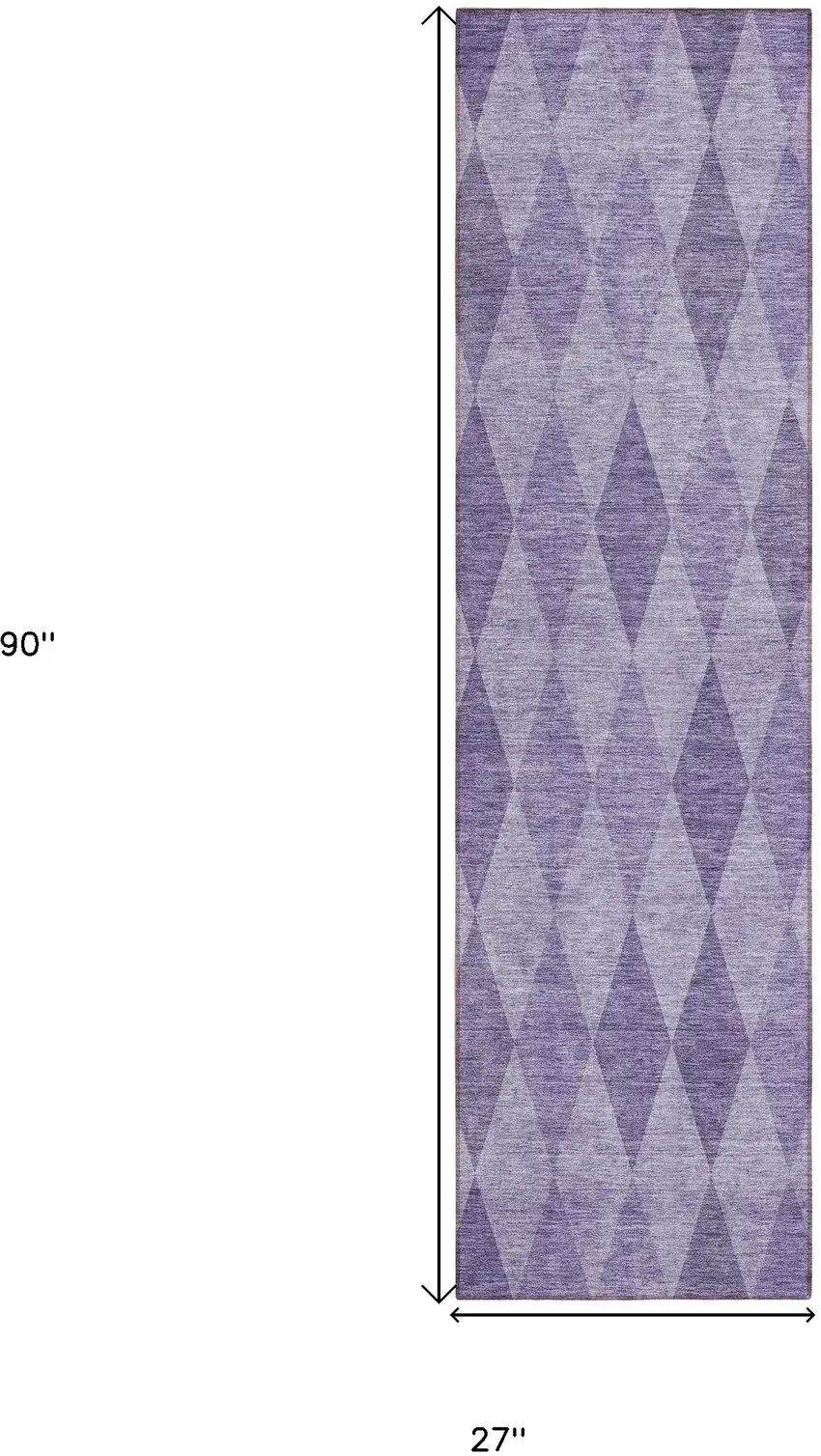 Purple Geometric Washable Non Skid Indoor Outdoor Runner Rug Photo 3