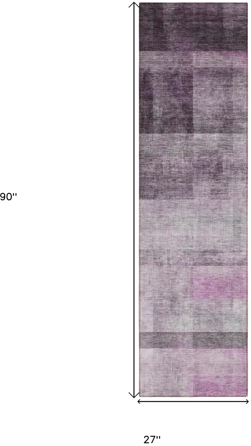 Purple Ombre Washable Non Skid Indoor Outdoor Runner Rug Photo 3