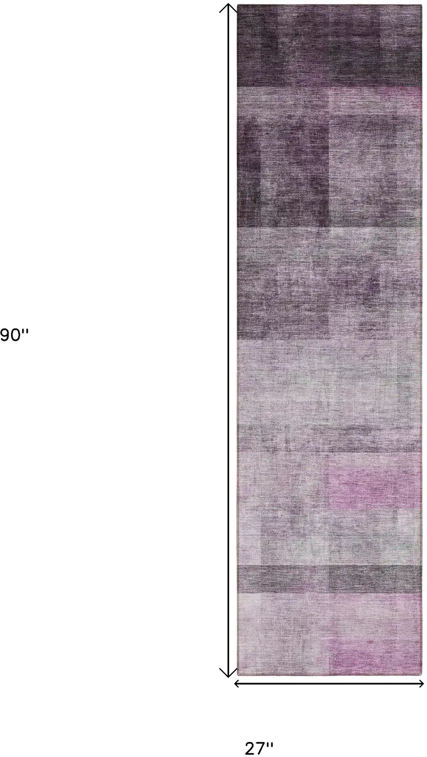 Purple Ombre Washable Non Skid Indoor Outdoor Runner Rug Photo 3