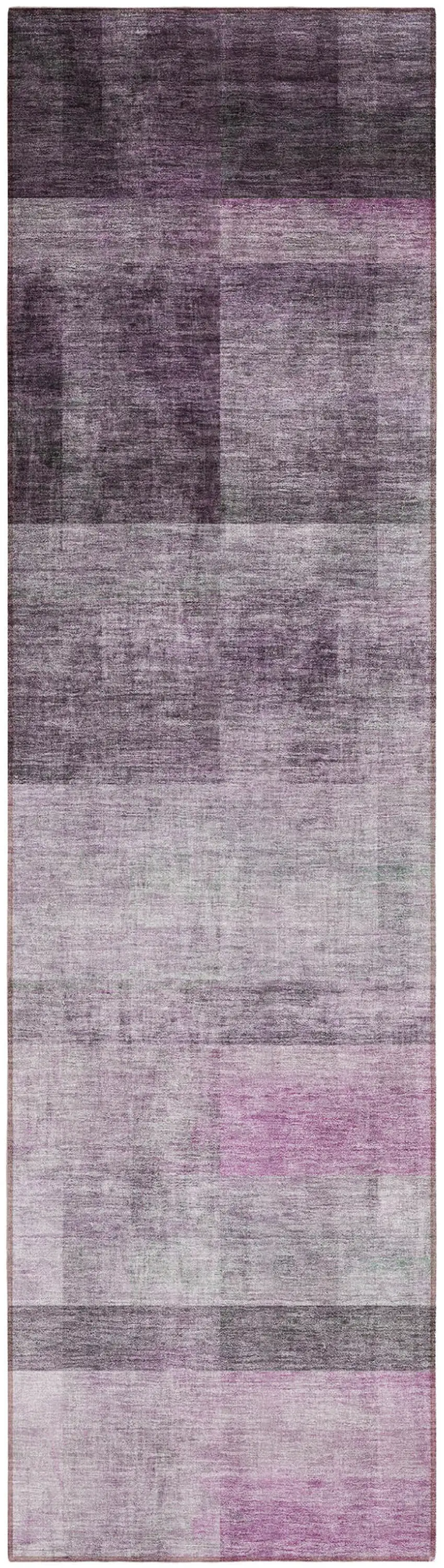 8' Runner Purple Ombre Washable Non Skid Indoor Outdoor Runner Rug Photo 2