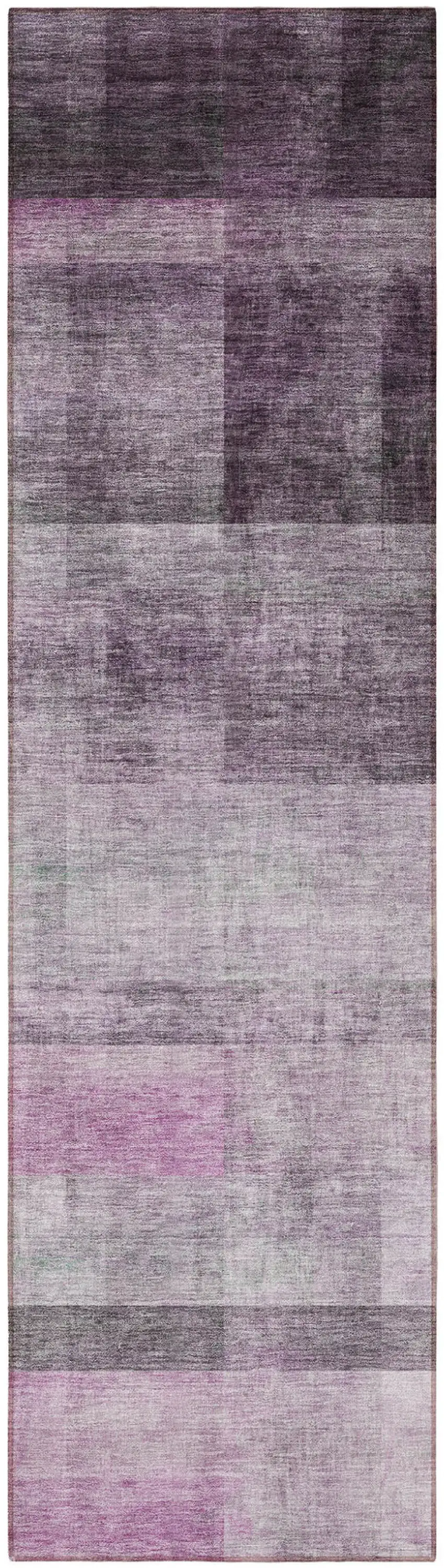 8' Runner Purple Ombre Washable Non Skid Indoor Outdoor Runner Rug Photo 4