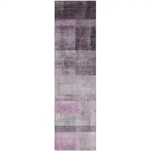 Photo of 8' Runner Purple Ombre Washable Non Skid Indoor Outdoor Runner Rug
