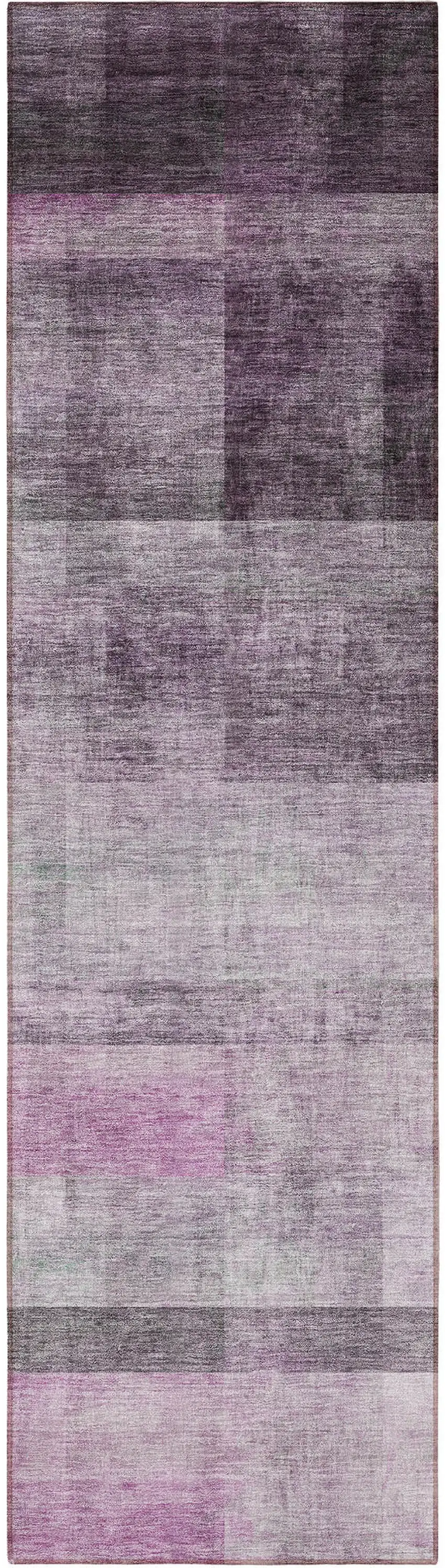 8' Runner Purple Ombre Washable Non Skid Indoor Outdoor Runner Rug Photo 4