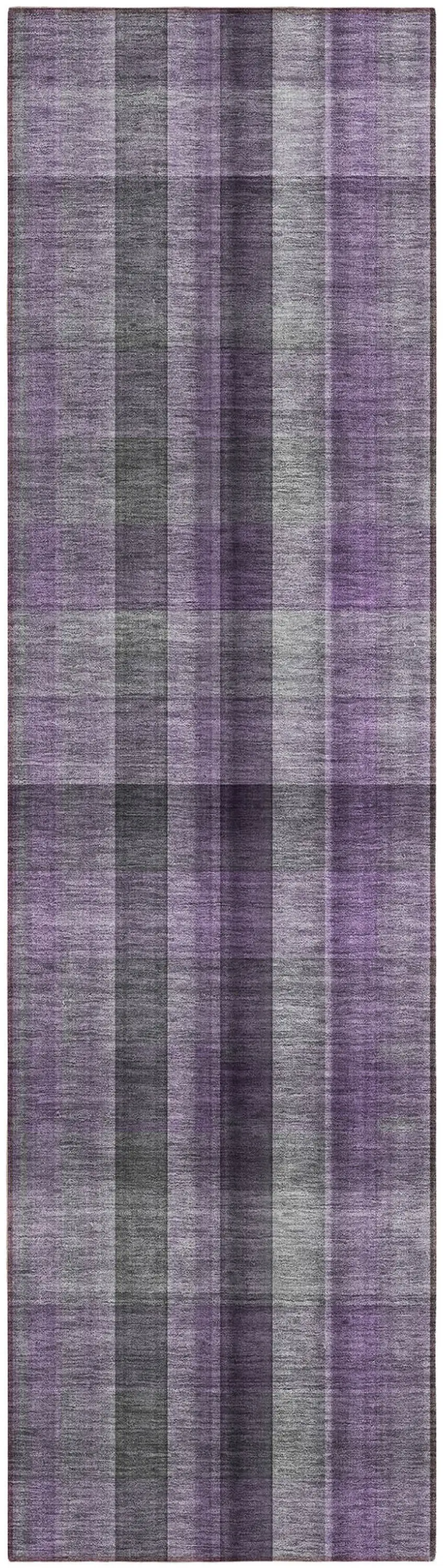 Purple Gray and Black Plaid Washable Non Skid Indoor Outdoor Area Rug Photo 2