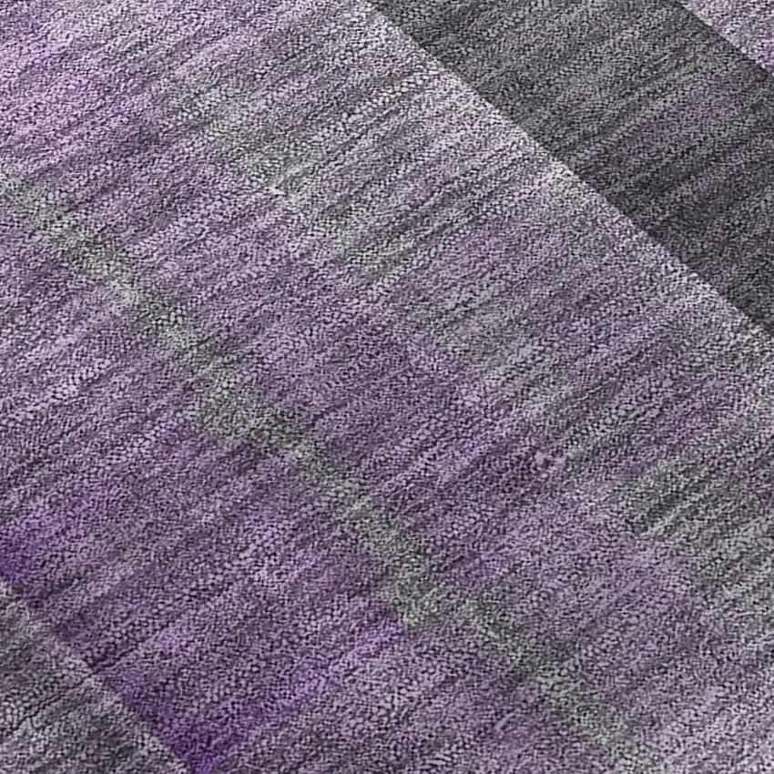 Purple Gray and Black Plaid Washable Non Skid Indoor Outdoor Area Rug Photo 8