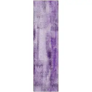 Photo of 8' Runner Purple Washable Non Skid Indoor Outdoor Runner Rug