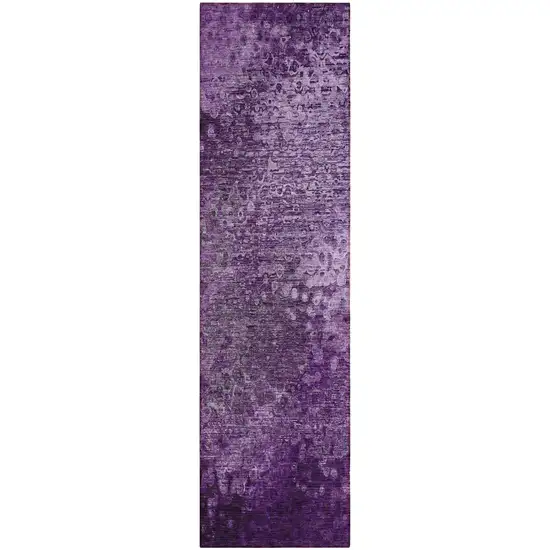 Purple Washable Non Skid Indoor Outdoor Runner Rug Photo 2