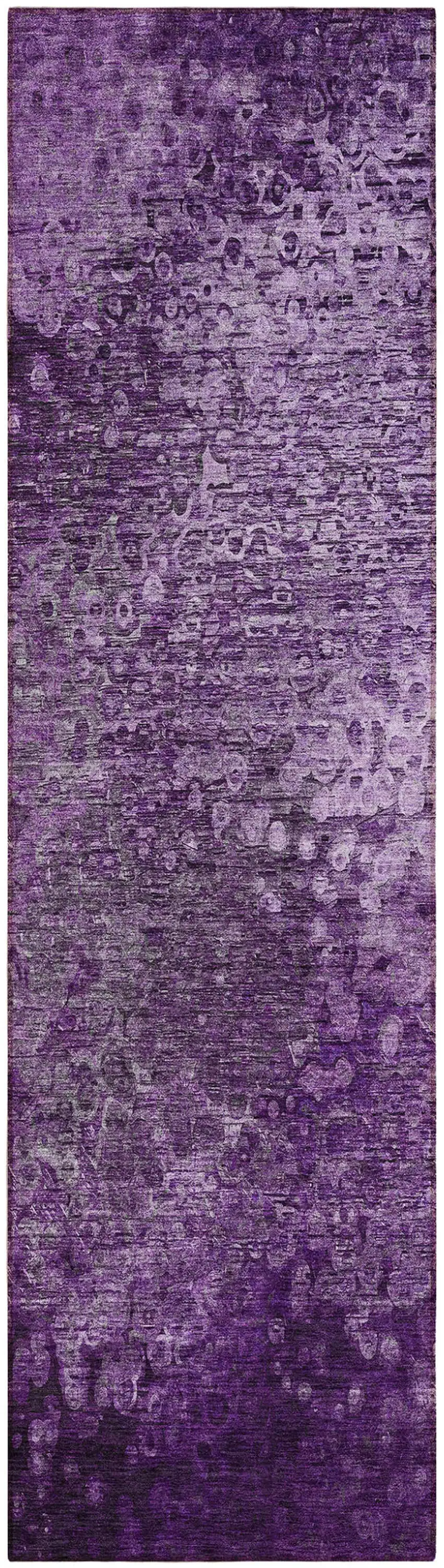 Purple Washable Non Skid Indoor Outdoor Runner Rug Photo 2