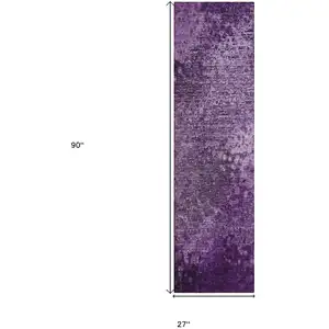 Photo of 8' Runner Purple Washable Non Skid Indoor Outdoor Runner Rug