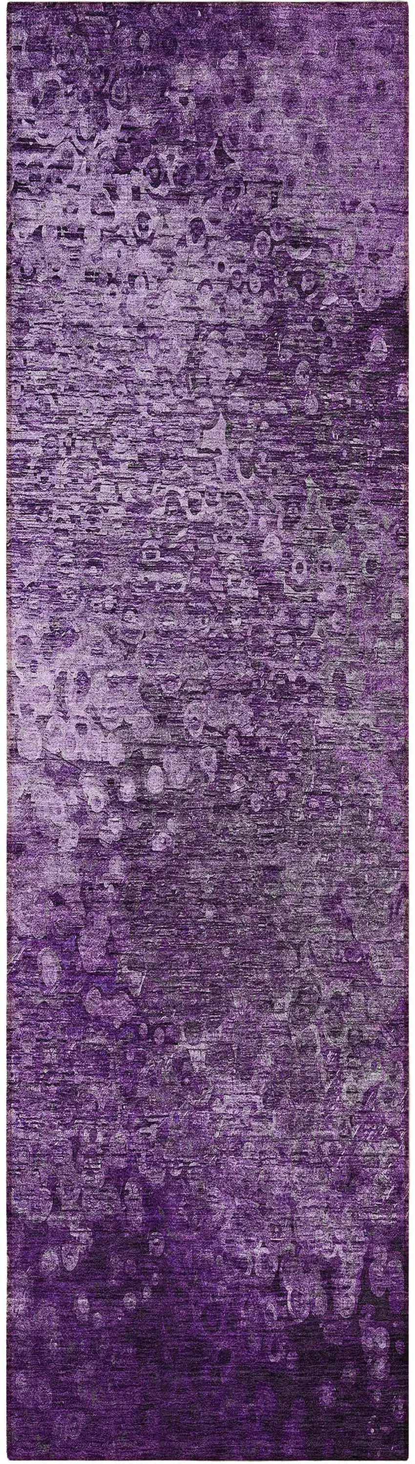 8' Runner Purple Washable Non Skid Indoor Outdoor Runner Rug Photo 4