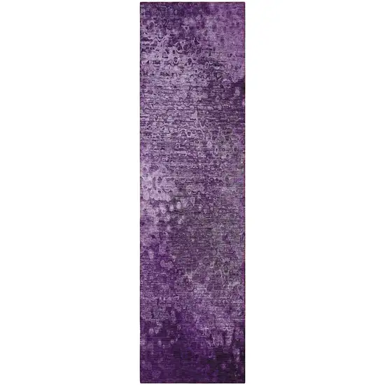 Purple Washable Non Skid Indoor Outdoor Runner Rug Photo 5