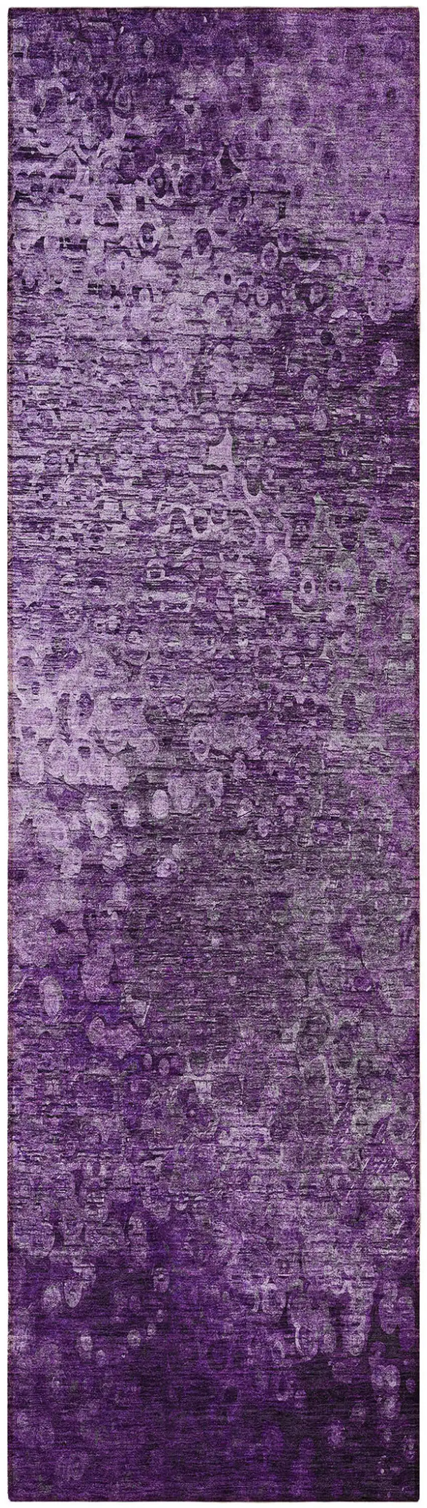 Purple Washable Non Skid Indoor Outdoor Runner Rug Photo 5