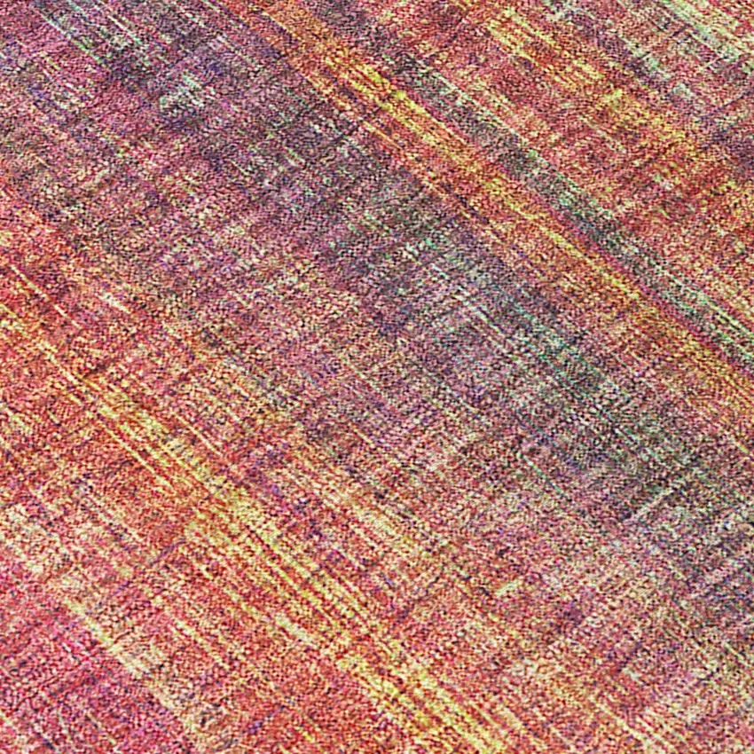 Red and Orange Striped Washable Non Skid Indoor Outdoor Runner Rug Photo 8
