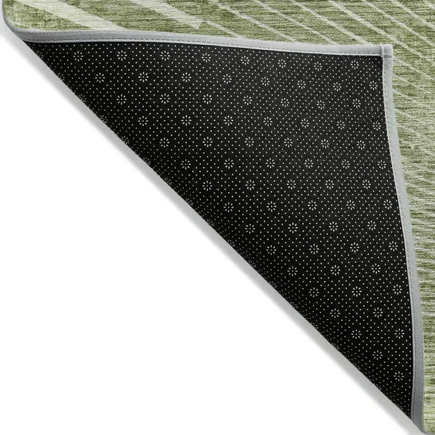 8' Runner Sage Abstract Washable Non Skid Indoor Outdoor Runner Rug Photo 6
