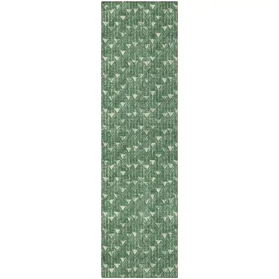 8' Runner Sage Geometric Washable Non Skid Indoor Outdoor Runner Rug Photo 5