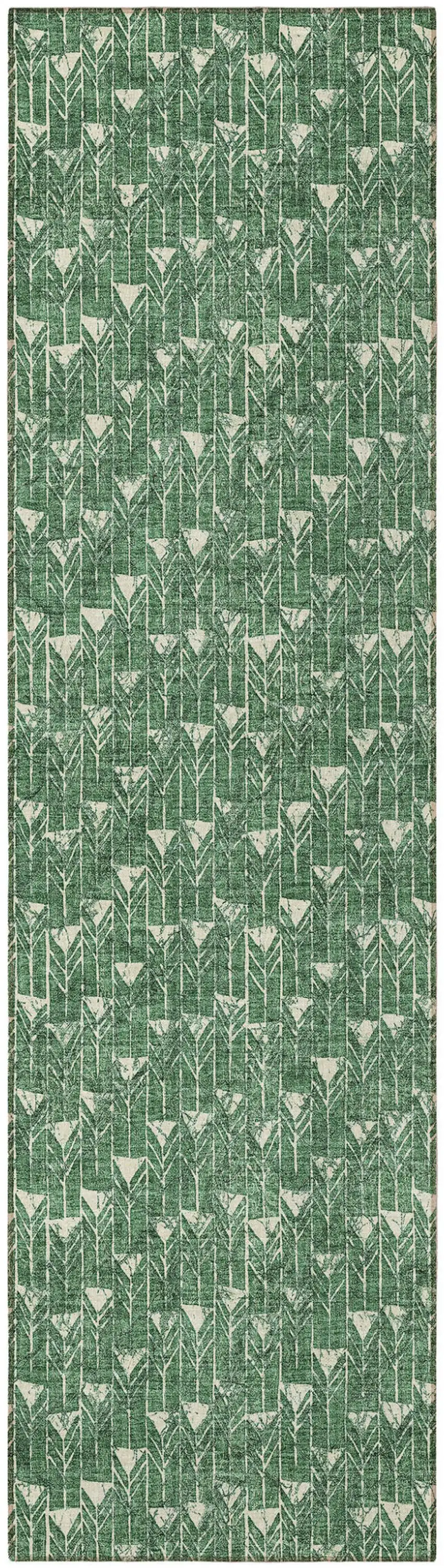 8' Runner Sage Geometric Washable Non Skid Indoor Outdoor Runner Rug Photo 5