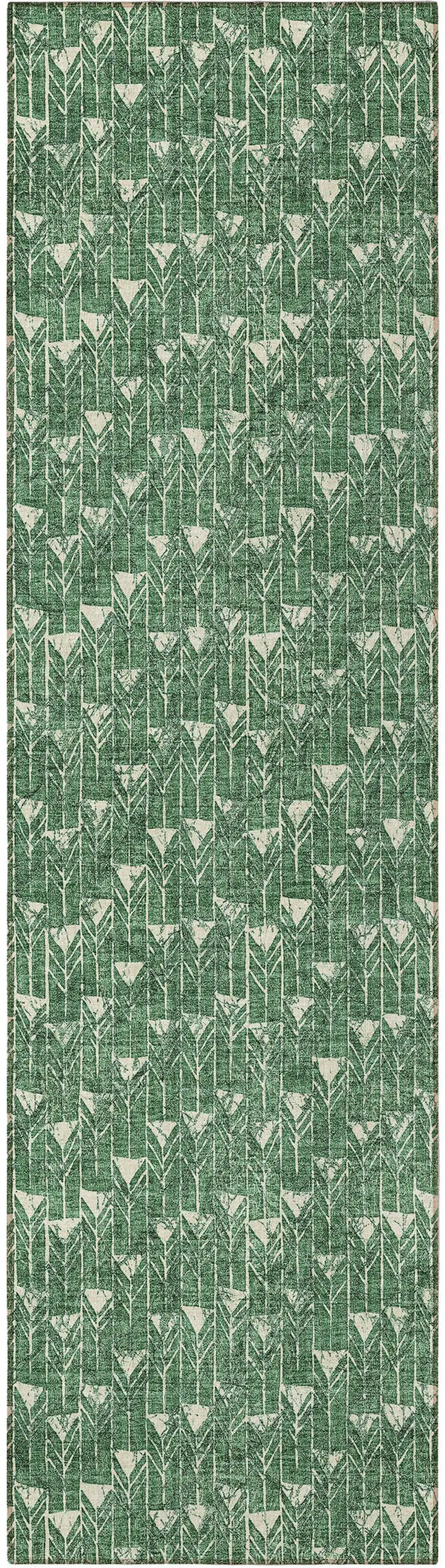 8' Runner Sage Geometric Washable Non Skid Indoor Outdoor Runner Rug Photo 5