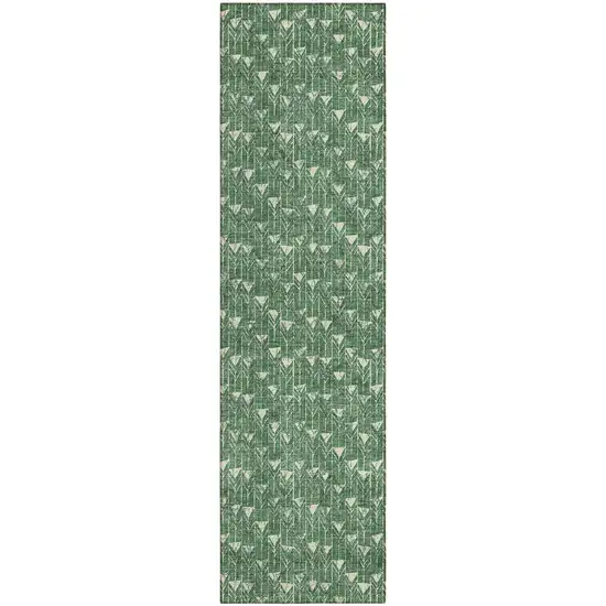 8' Runner Sage Geometric Washable Non Skid Indoor Outdoor Runner Rug Photo 2