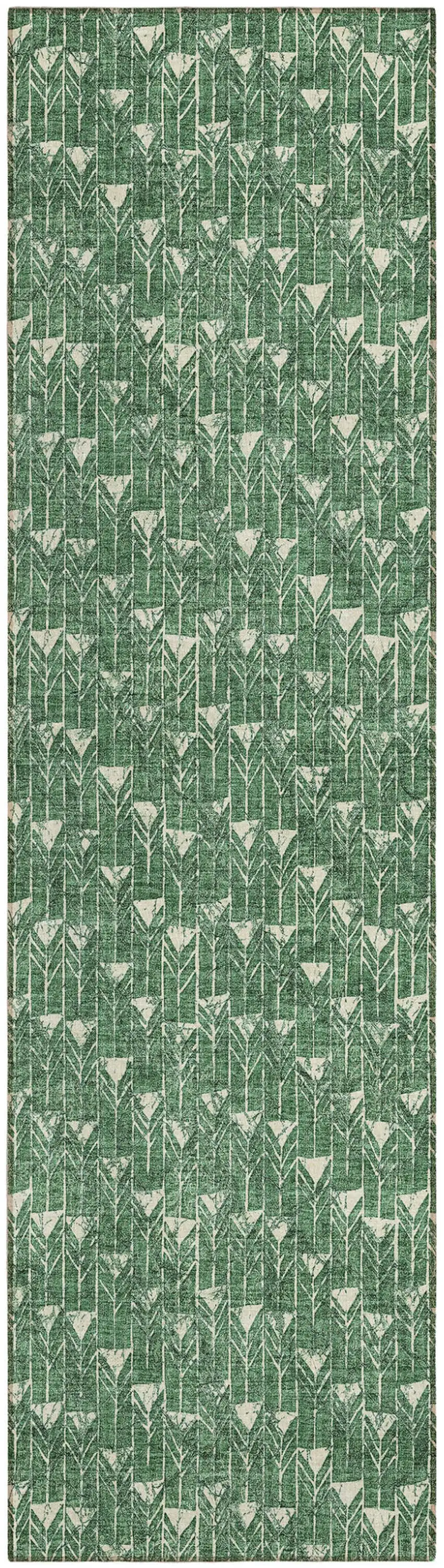 8' Runner Sage Geometric Washable Non Skid Indoor Outdoor Runner Rug Photo 2