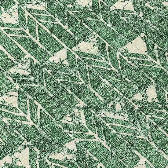 8' Sage Geometric Washable Non Skid Indoor Outdoor Runner Rug Photo 7