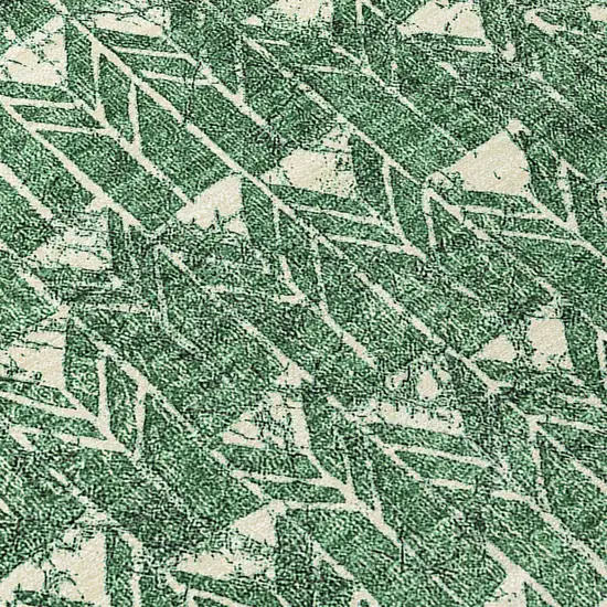 8' Sage Geometric Washable Non Skid Indoor Outdoor Runner Rug Photo 7