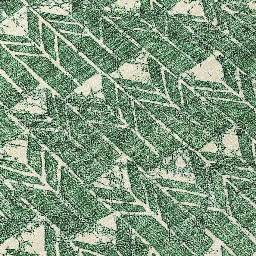 8' Sage Geometric Washable Non Skid Indoor Outdoor Runner Rug Photo 7