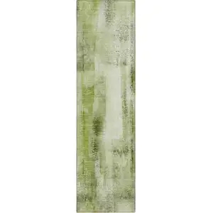 Photo of 8' Runner Sage Washable Non Skid Indoor Outdoor Runner Rug