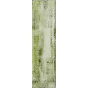 Photo of 8' Runner Sage Washable Non Skid Indoor Outdoor Runner Rug