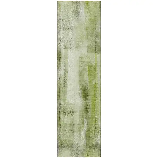 8' Runner Sage Washable Non Skid Indoor Outdoor Runner Rug Photo 4