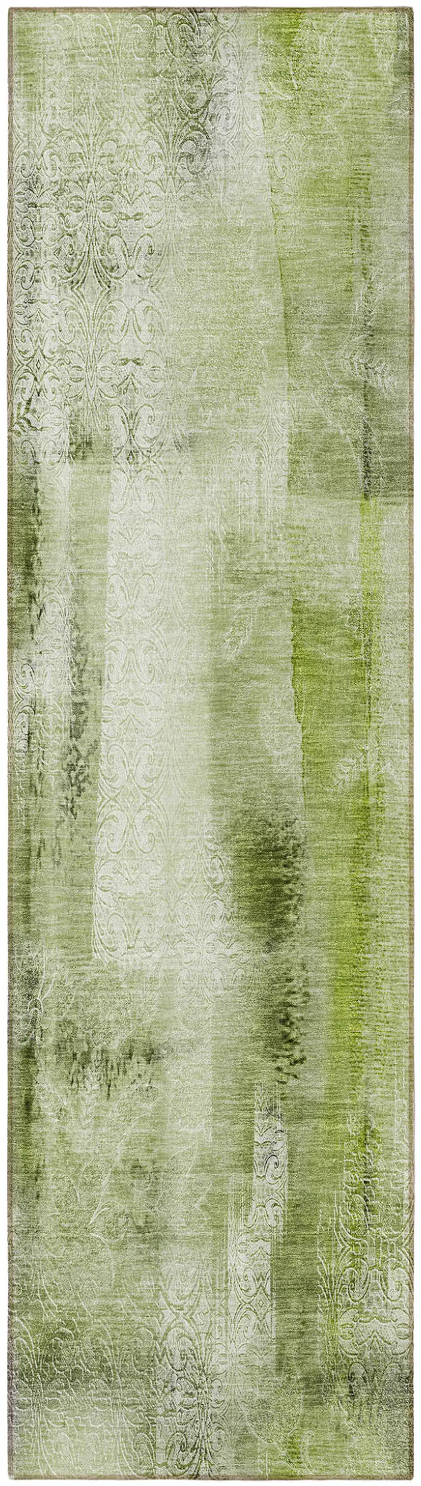 8' Runner Sage Washable Non Skid Indoor Outdoor Runner Rug Photo 4