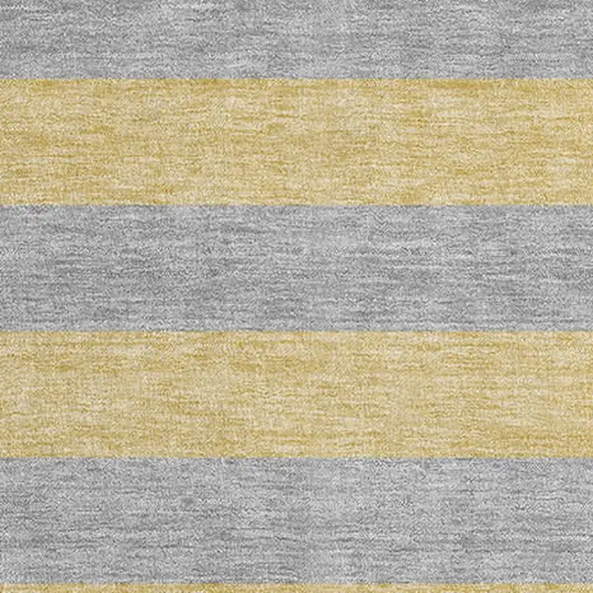 8' Runner Silver Striped Washable Non Skid Indoor Outdoor Runner Rug Photo 7