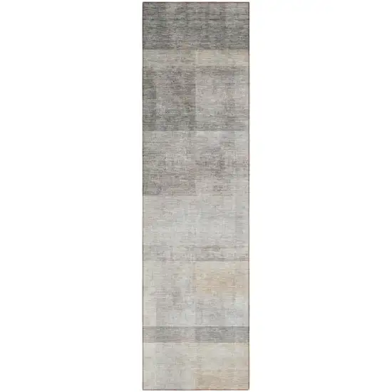Taupe Ombre Washable Non Skid Indoor Outdoor Runner Rug Photo 2