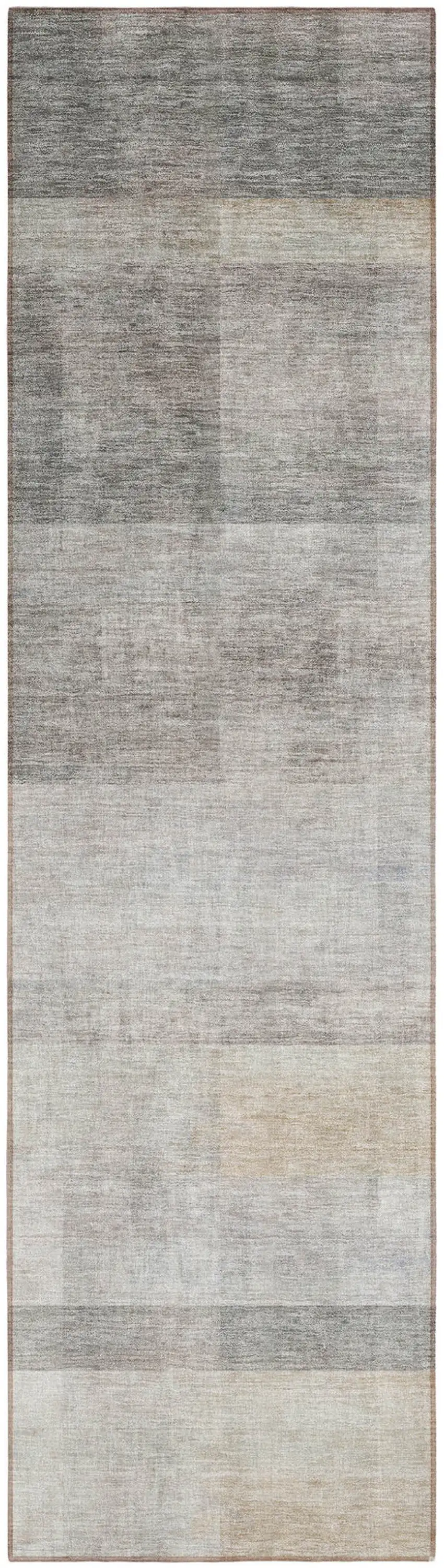 Taupe Ombre Washable Non Skid Indoor Outdoor Runner Rug Photo 2