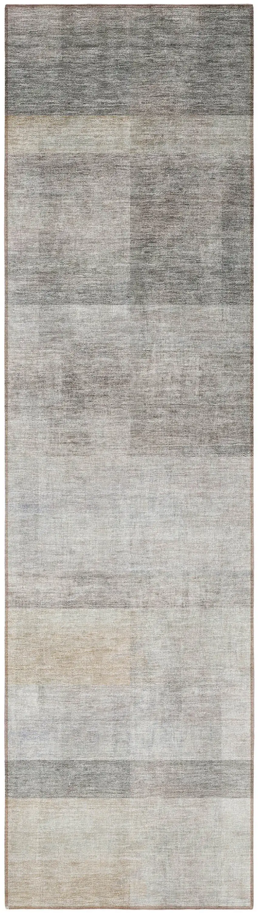 Taupe Ombre Washable Non Skid Indoor Outdoor Runner Rug Photo 5