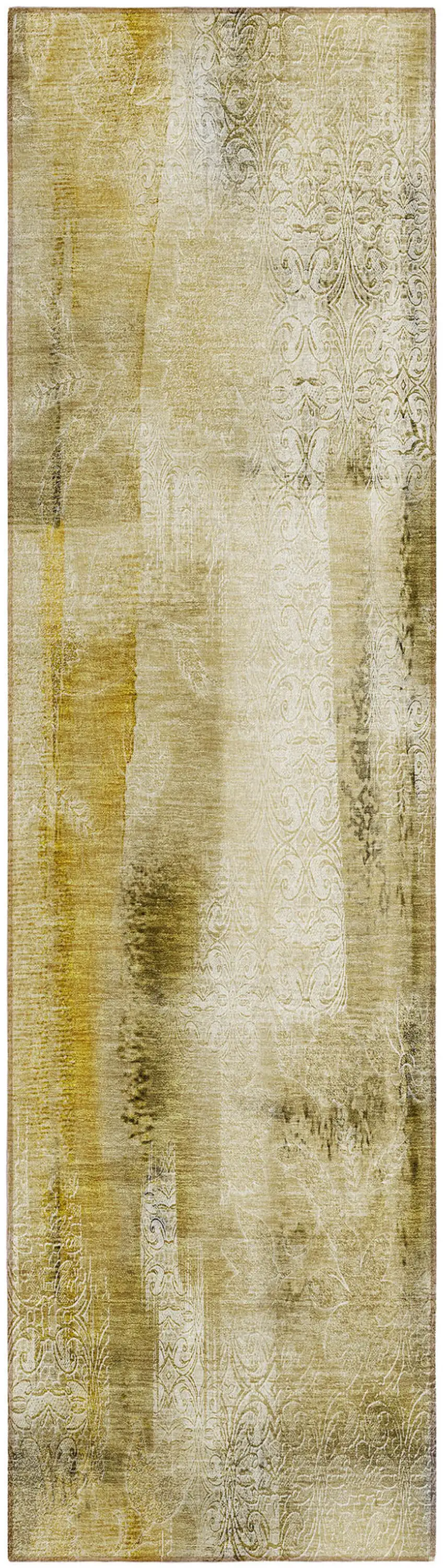 Taupe Washable Non Skid Indoor Outdoor Runner Rug Photo 2