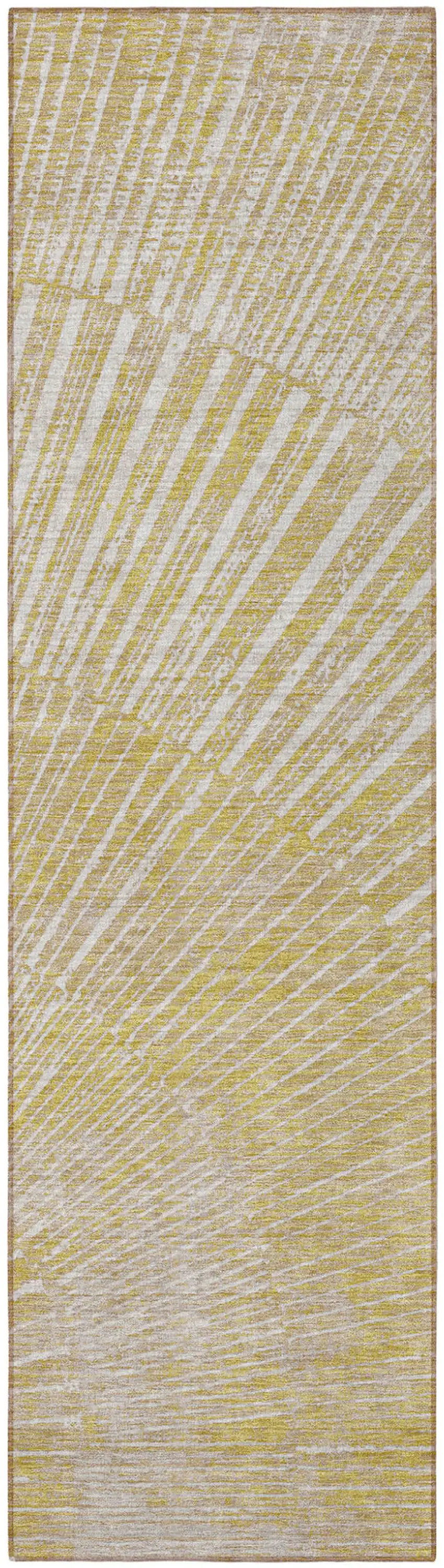 Wheat Abstract Washable Non Skid Indoor Outdoor Runner Rug Photo 4