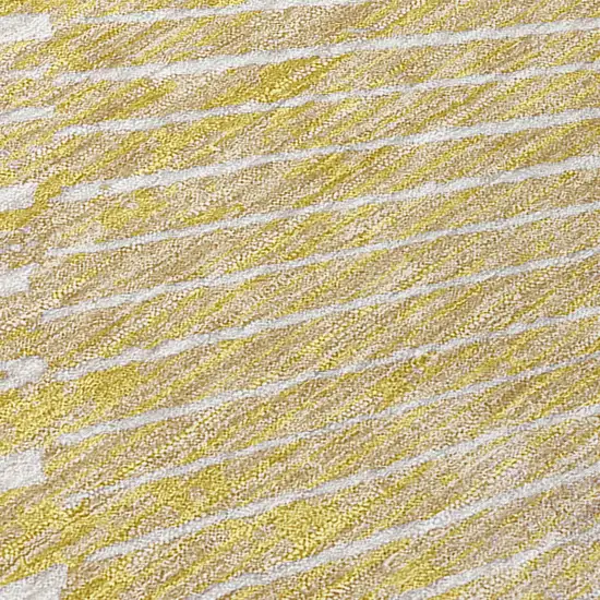 Wheat Abstract Washable Non Skid Indoor Outdoor Runner Rug Photo 8