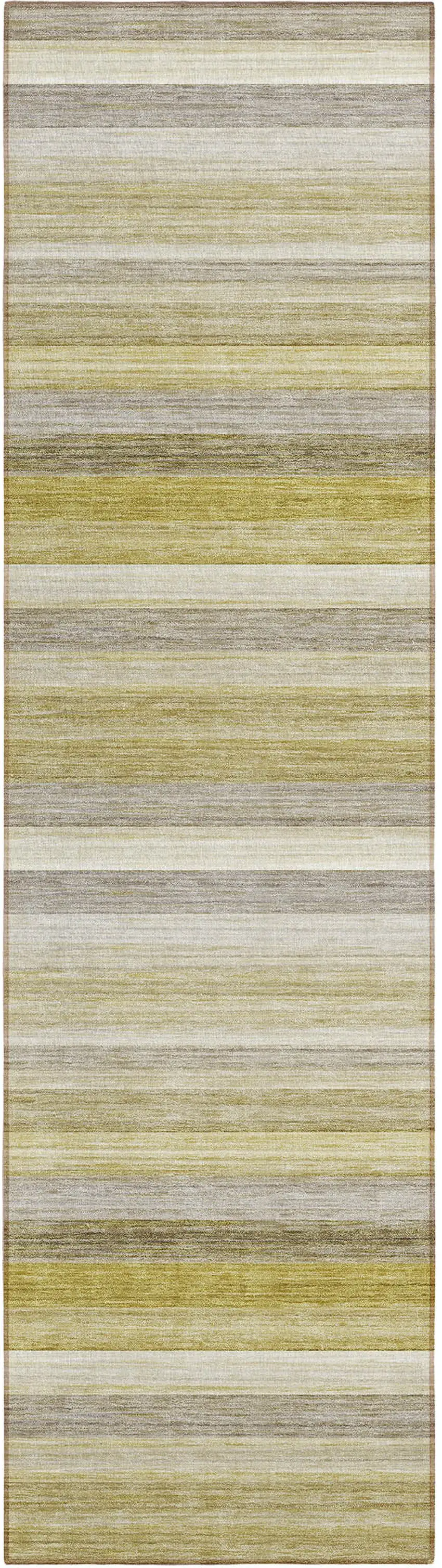 8' Runner Wheat Striped Washable Non Skid Indoor Outdoor Runner Rug Photo 1