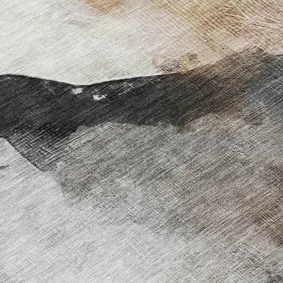 8' Rust And Charcoal Round Abstract Washable Indoor Outdoor Area Rug Photo 9