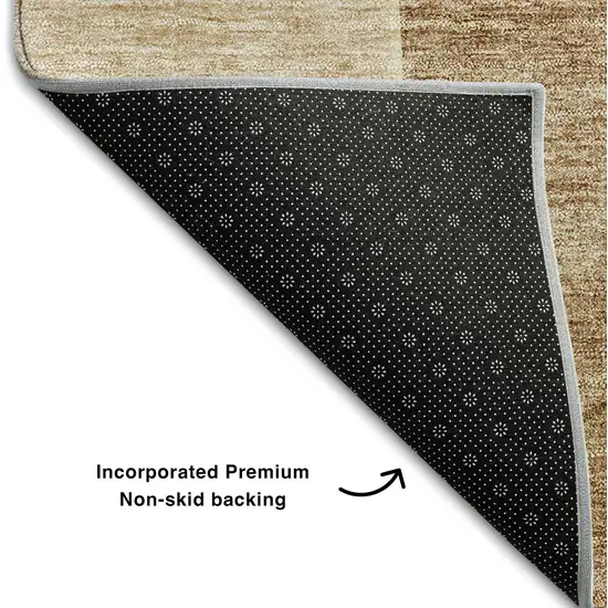 8' Rust And Copper Abstract Washable Round Rug With UV Protection Photo 6