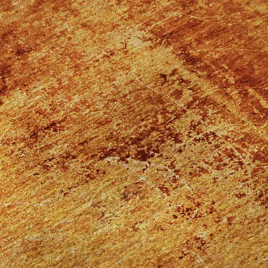 8' Rust And Gray Abstract Washable Round Rug With UV Protection Photo 8