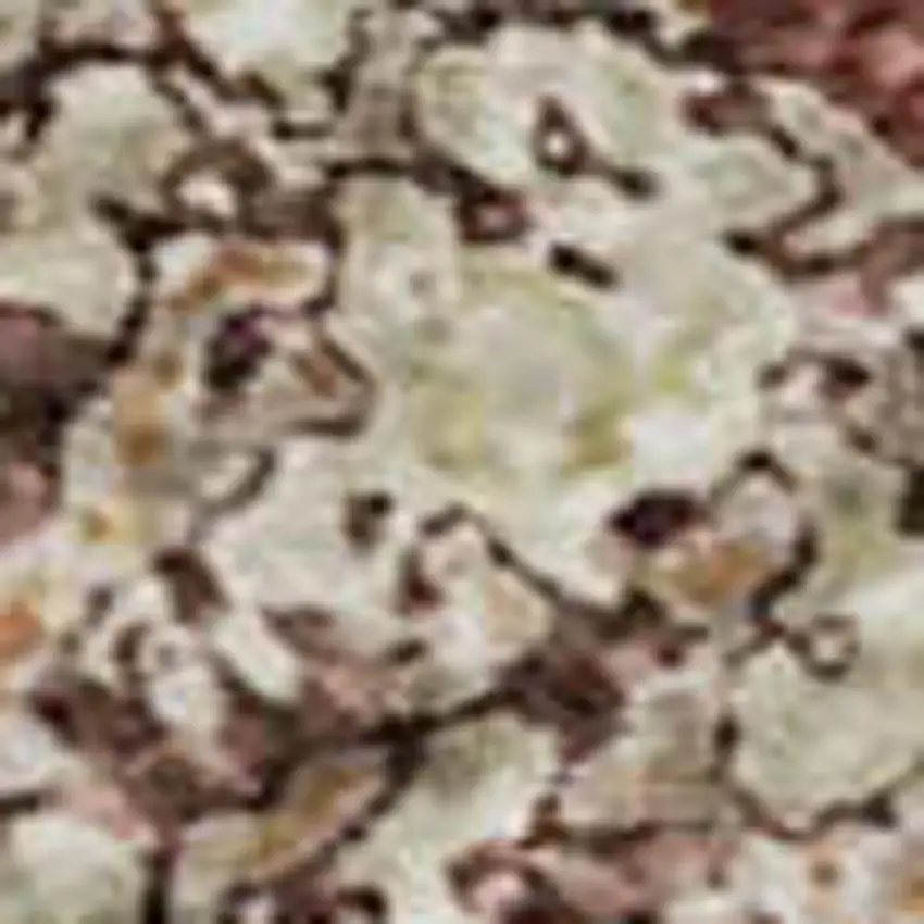 8' Rust Beige And Peach Abstract Washable Area Rug With UV Protection Photo 3